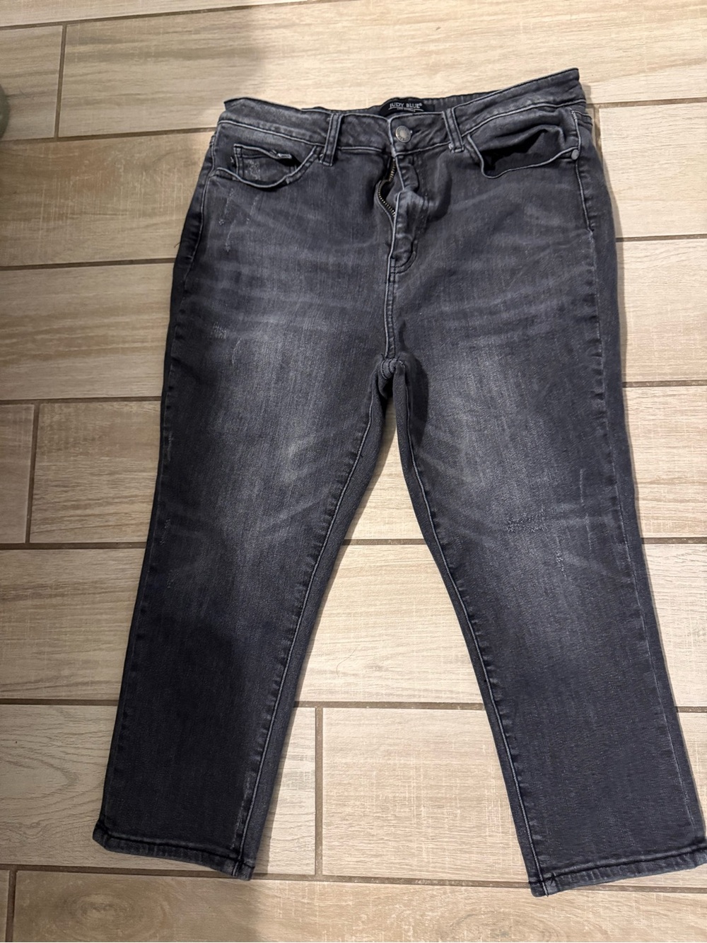 Judy Blue Washed Black Ankle Crop Skinny Jeans size 13/31